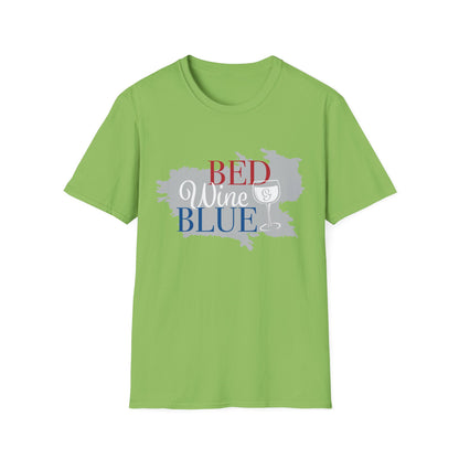 Outdoors Bed Wine T-Shirt Unisex Casual Graphic Tee Gift for Wine Lovers