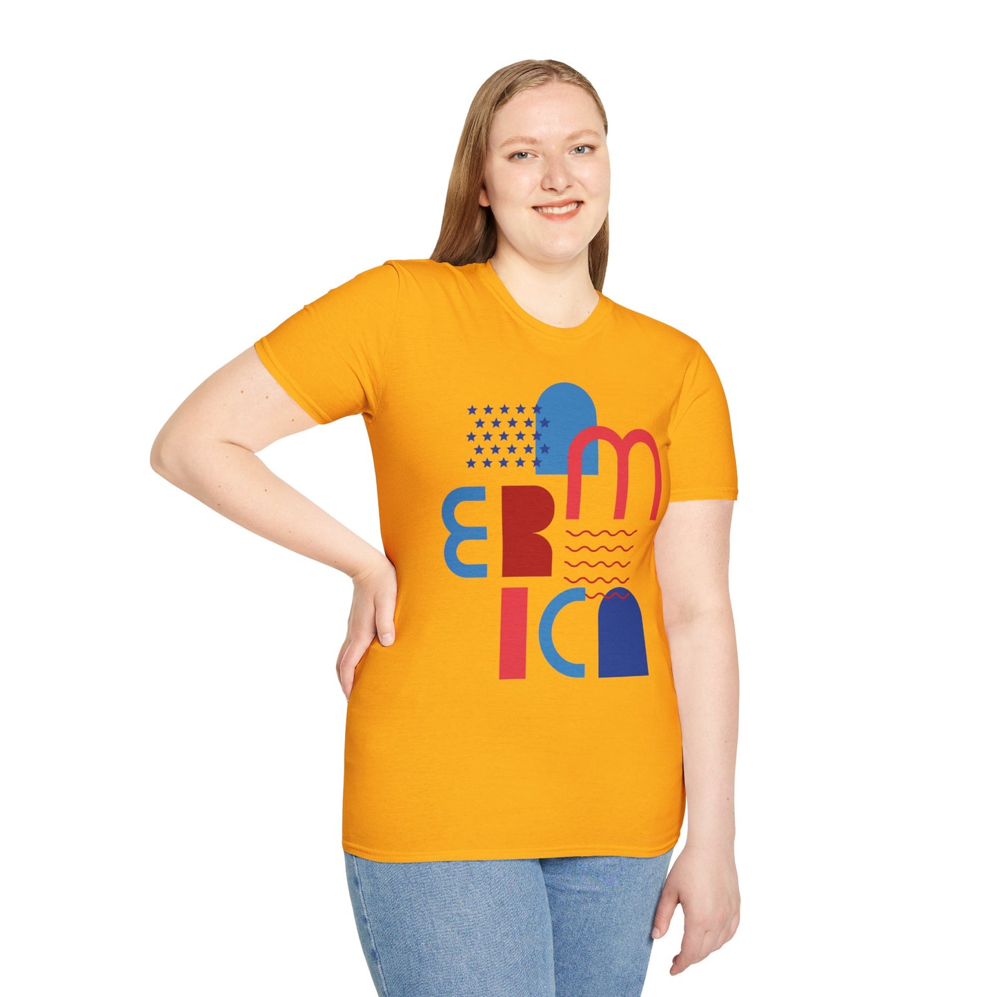 Patriotic USA Flag T-Shirt Unisex 4th of July Cotton Casual Tee