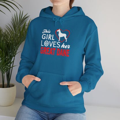 This Girl Loves Her Great Dane Hoodie Dog Lover Sweatshirt Gift