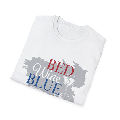 Outdoors Bed Wine T-Shirt Unisex Casual Graphic Tee Gift for Wine Lovers