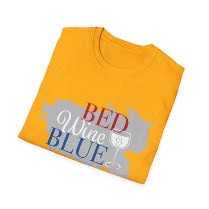 Outdoors Bed Wine T-Shirt Unisex Casual Graphic Tee Gift for Wine Lovers