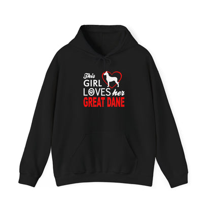 This Girl Loves Her Great Dane Hoodie Dog Lover Sweatshirt Gift