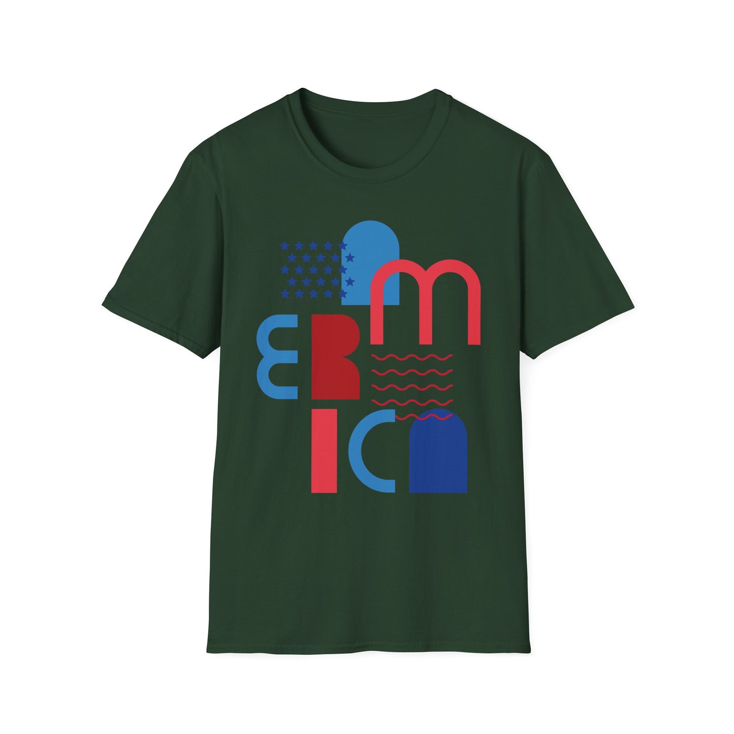 Patriotic USA Flag T-Shirt Unisex 4th of July Cotton Casual Tee
