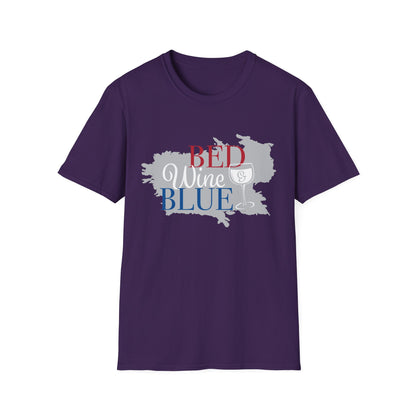 Outdoors Bed Wine T-Shirt Unisex Casual Graphic Tee Gift for Wine Lovers