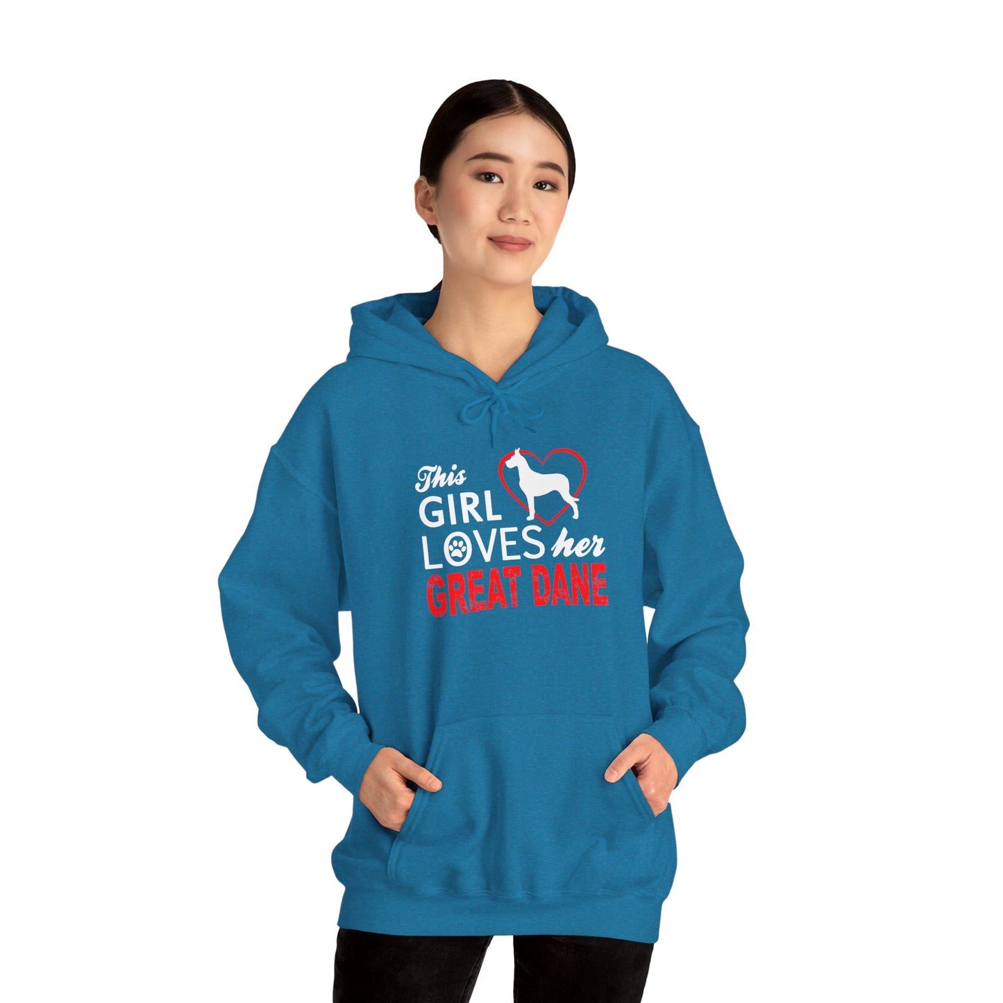 This Girl Loves Her Great Dane Hoodie Dog Lover Sweatshirt Gift
