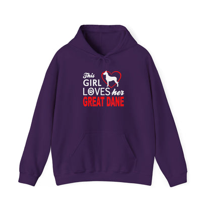 This Girl Loves Her Great Dane Hoodie Dog Lover Sweatshirt Gift