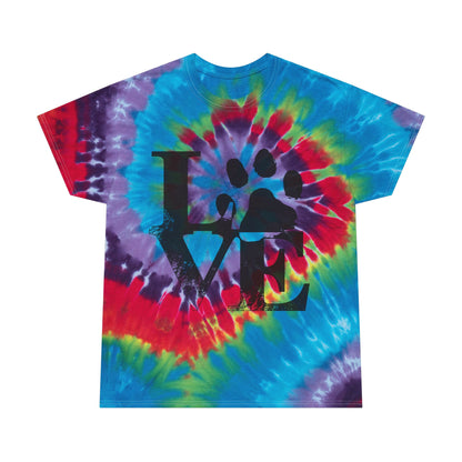 Spiral Tie Dye T-Shirt Love Paw Print Pet Lover Gift Unisex