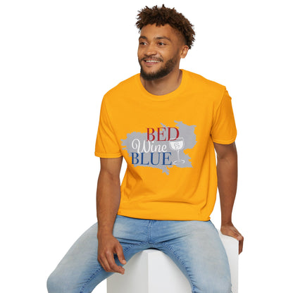Outdoors Bed Wine T-Shirt Unisex Casual Graphic Tee Gift for Wine Lovers