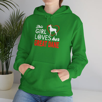 This Girl Loves Her Great Dane Hoodie Dog Lover Sweatshirt Gift