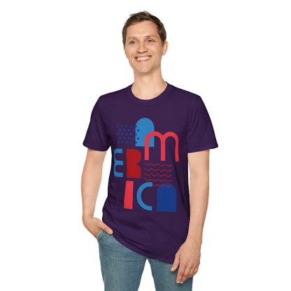 Patriotic USA Flag T-Shirt Unisex 4th of July Cotton Casual Tee