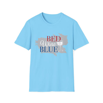 Outdoors Bed Wine T-Shirt Unisex Casual Graphic Tee Gift for Wine Lovers