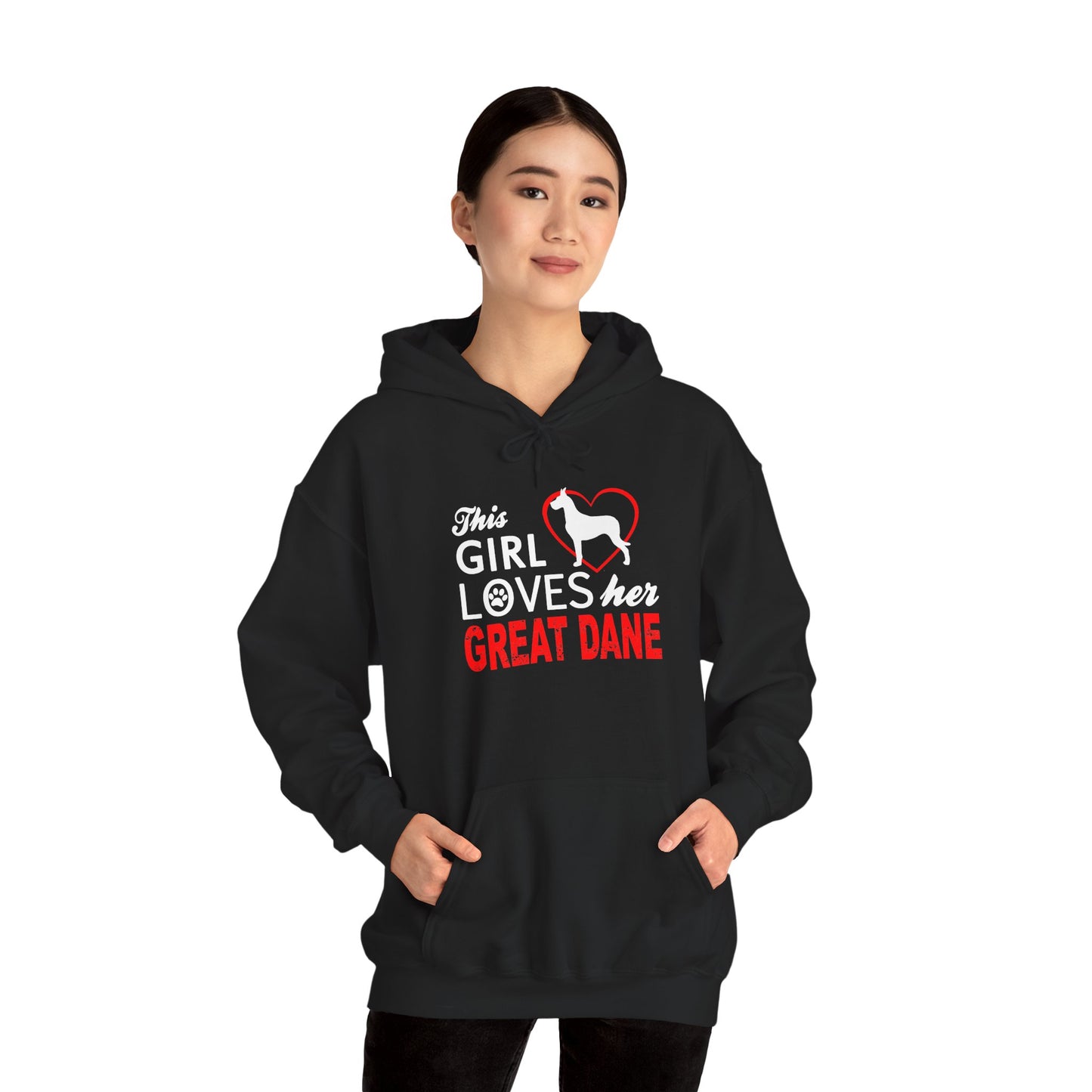 This Girl Loves Her Great Dane Hoodie Dog Lover Sweatshirt Gift