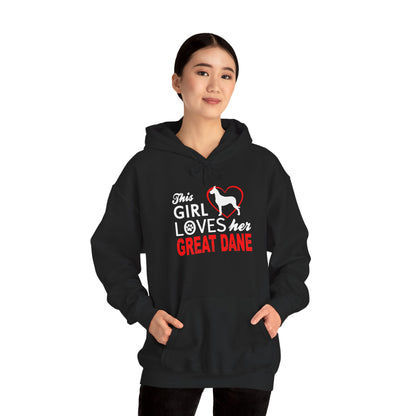 This Girl Loves Her Great Dane Hoodie Dog Lover Sweatshirt Gift
