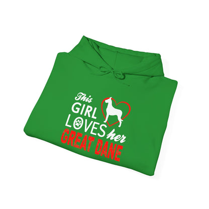 This Girl Loves Her Great Dane Hoodie Dog Lover Sweatshirt Gift