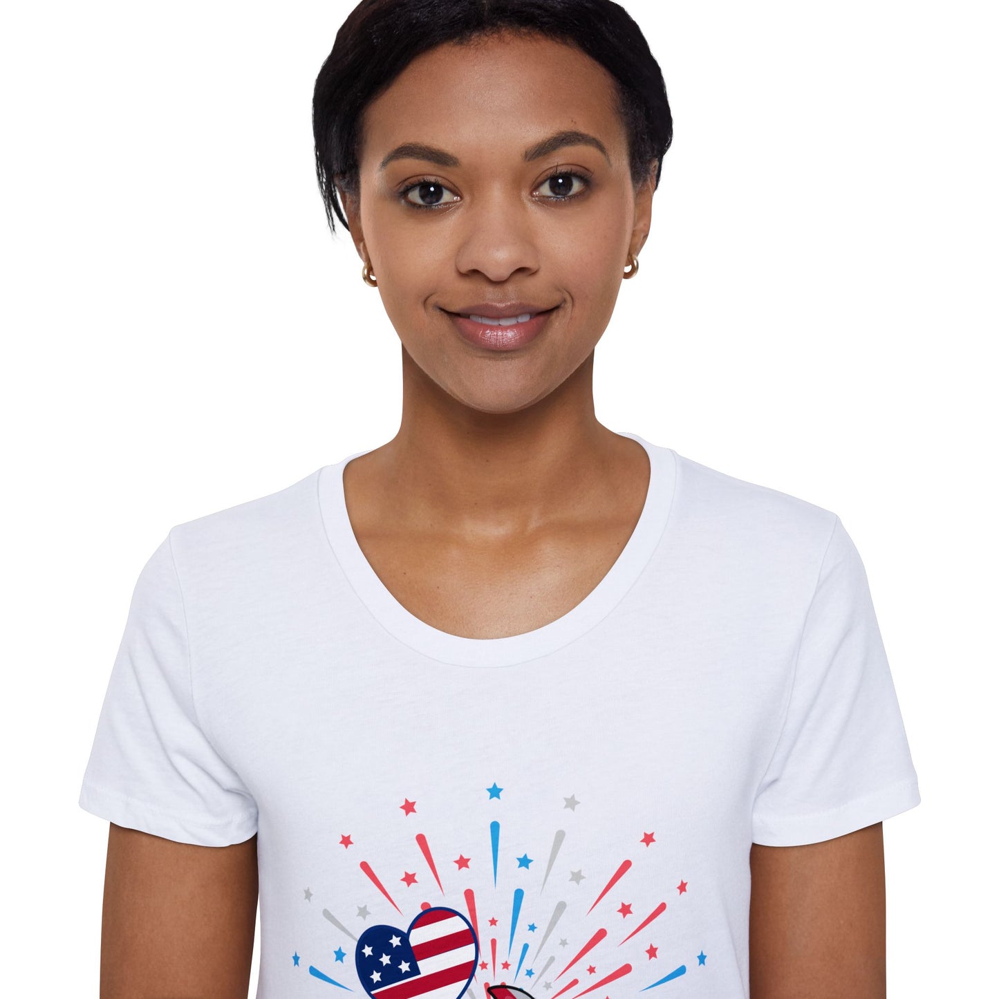 Patriotic Women’s Organic Cotton T-Shirt – 4th of July Cupcake Design | USA Tee