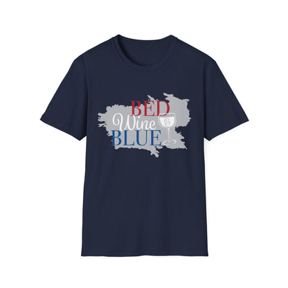 Outdoors Bed Wine T-Shirt Unisex Casual Graphic Tee Gift for Wine Lovers