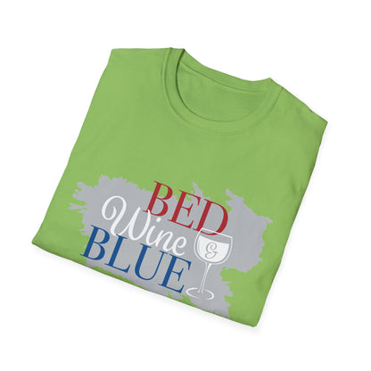 Outdoors Bed Wine T-Shirt Unisex Casual Graphic Tee Gift for Wine Lovers