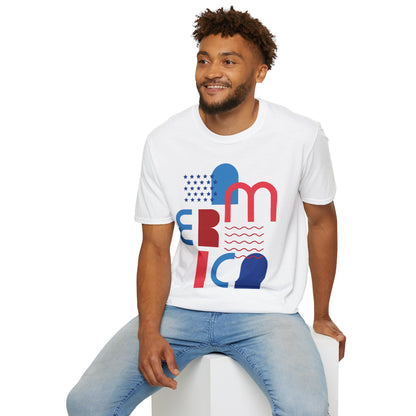 Patriotic USA Flag T-Shirt Unisex 4th of July Cotton Casual Tee