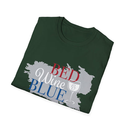 Outdoors Bed Wine T-Shirt Unisex Casual Graphic Tee Gift for Wine Lovers